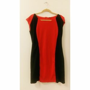Adore Size M Red & Black knit dress